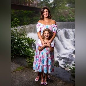 Mom and me matching tie dye dress